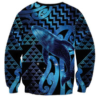 Humpback Whale Matariki New Zealand Sweatshirt NZ Maori Paikea Poutama Luxury Blue