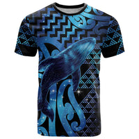 Humpback Whale Matariki New Zealand T Shirt NZ Maori Paikea Poutama Luxury Blue LT14 Blue - Polynesian Pride