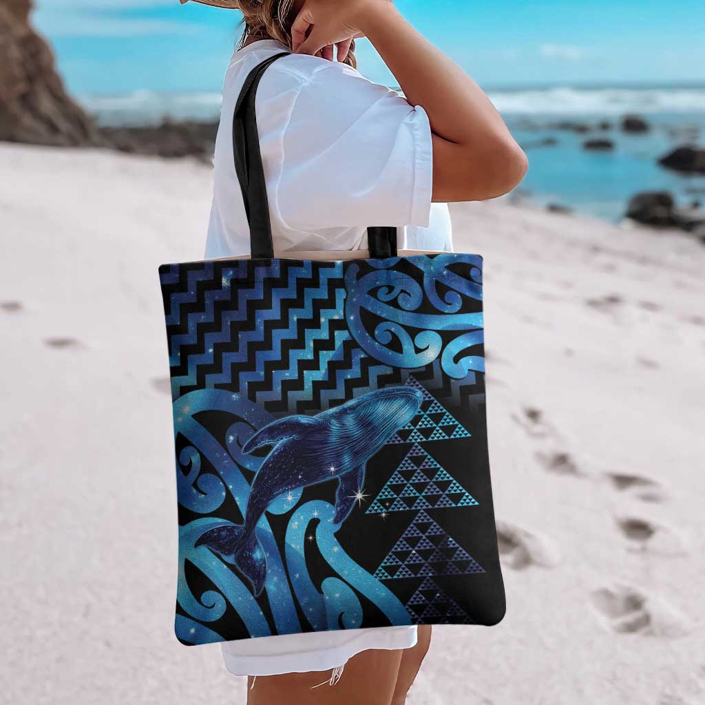 Humpback Whale Matariki New Zealand Tote Bag NZ Maori Paikea Poutama Luxury Blue LT14 - Polynesian Pride