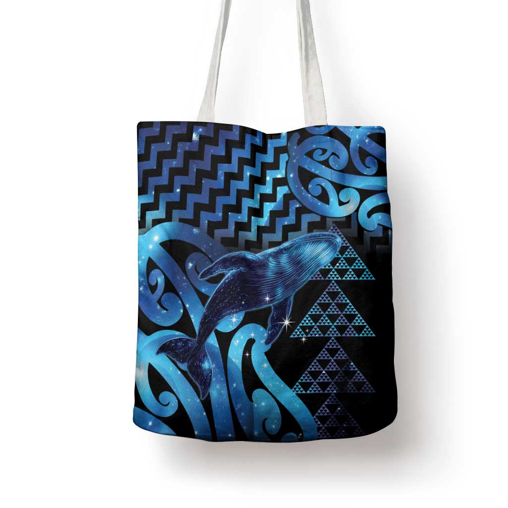 Humpback Whale Matariki New Zealand Tote Bag NZ Maori Paikea Poutama Luxury Blue LT14 - Polynesian Pride