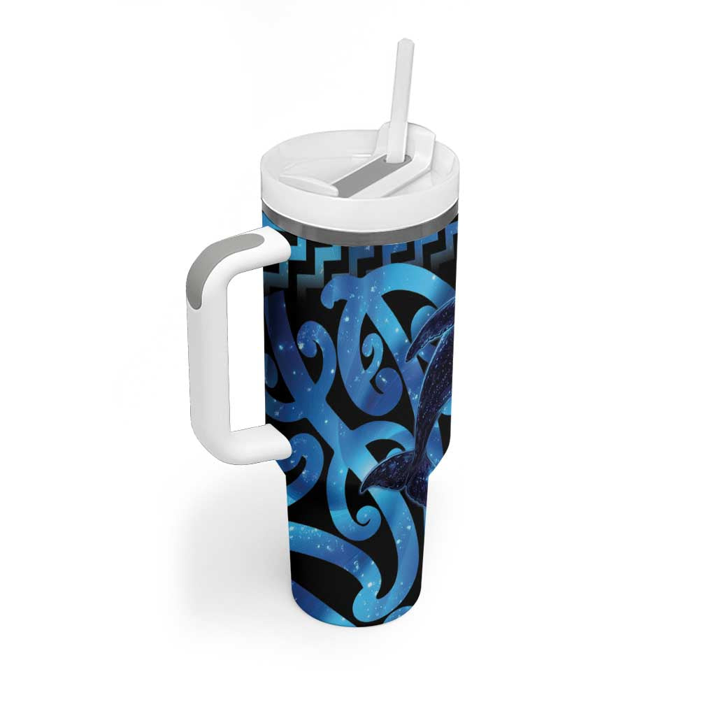 Humpback Whale Matariki New Zealand Tumbler With Handle NZ Maori Paikea Poutama Luxury Blue LT14 - Polynesian Pride