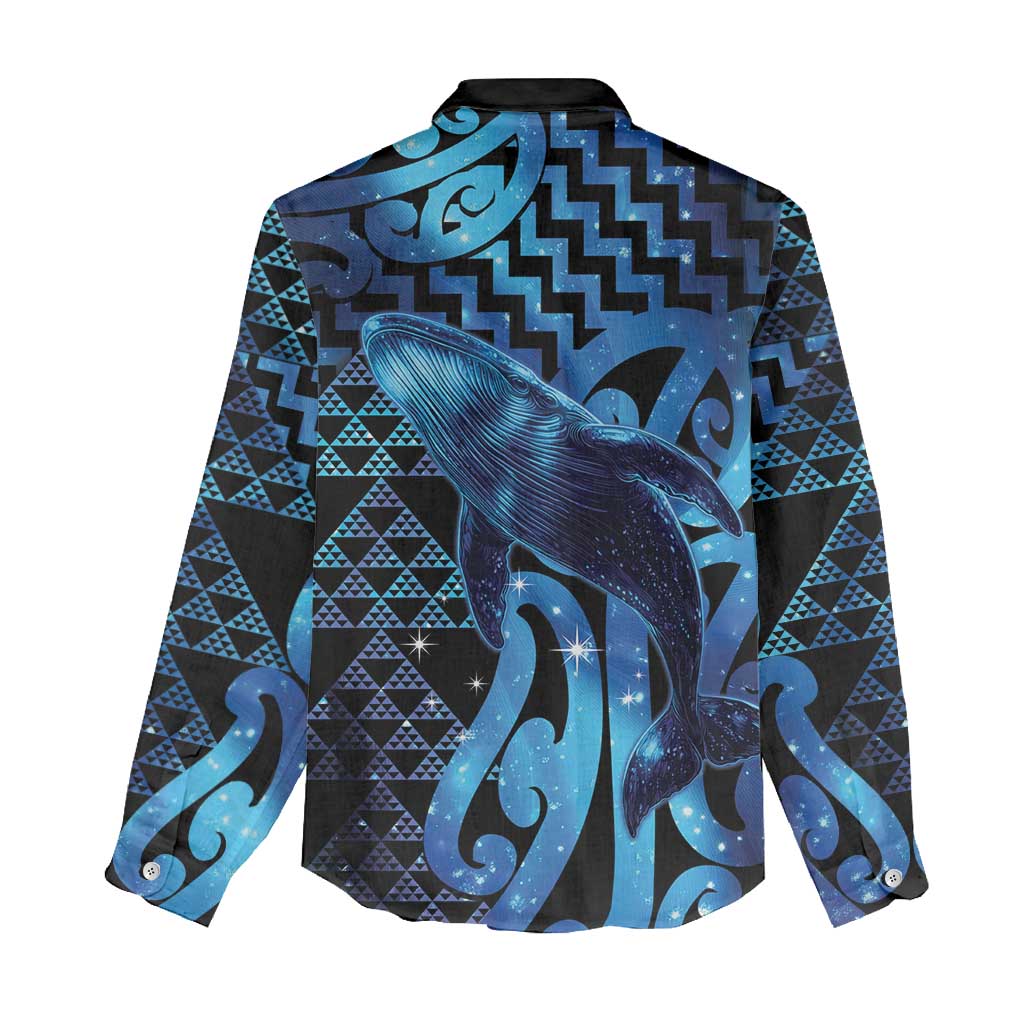 Humpback Whale Matariki New Zealand Women Casual Shirt NZ Maori Paikea Poutama Luxury Blue LT14 - Polynesian Pride