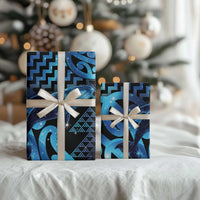 Humpback Whale Matariki New Zealand Wrapping Paper NZ Maori Paikea Poutama Luxury Blue LT14 - Polynesian Pride