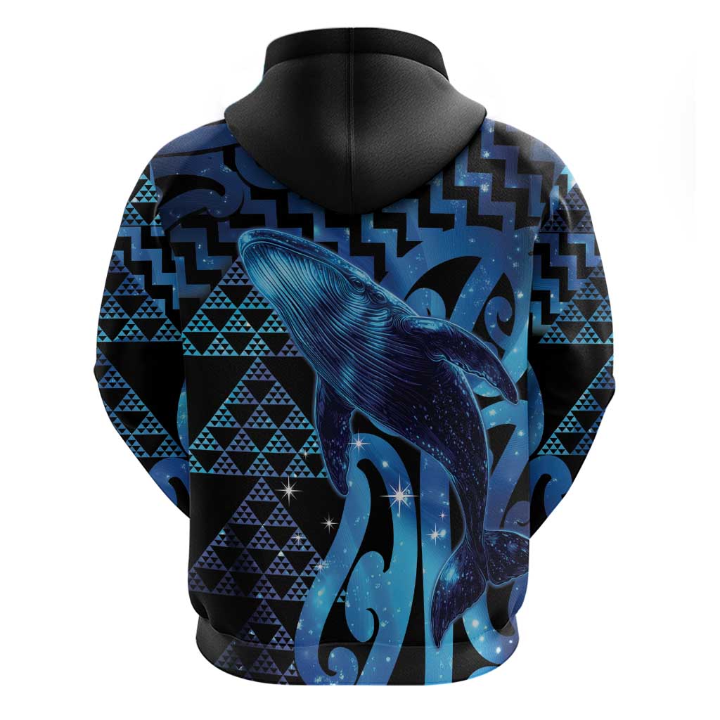 Humpback Whale Matariki New Zealand Zip Hoodie NZ Maori Paikea Poutama Luxury Blue LT14 - Polynesian Pride