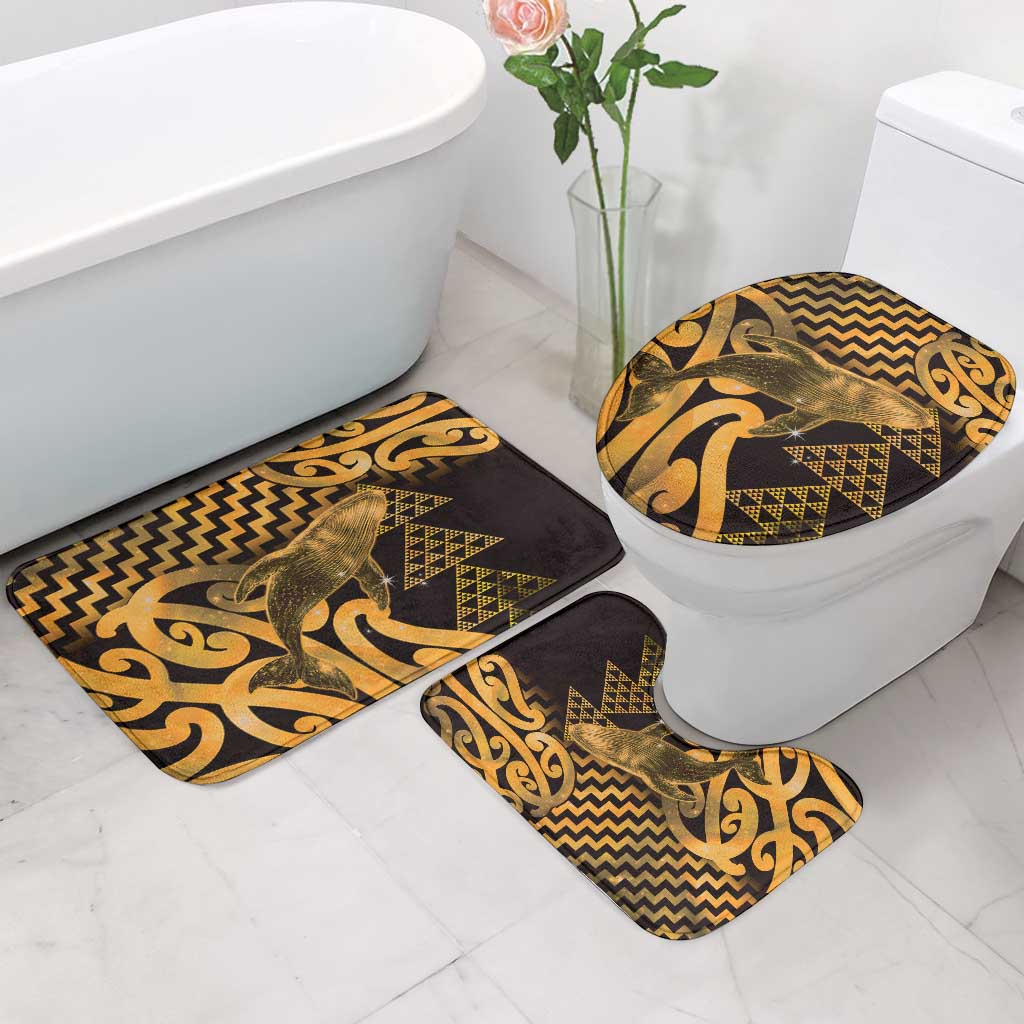 Humpback Whale Matariki New Zealand Bathroom Set NZ Maori Paikea Poutama Luxury Gold LT14 - Polynesian Pride