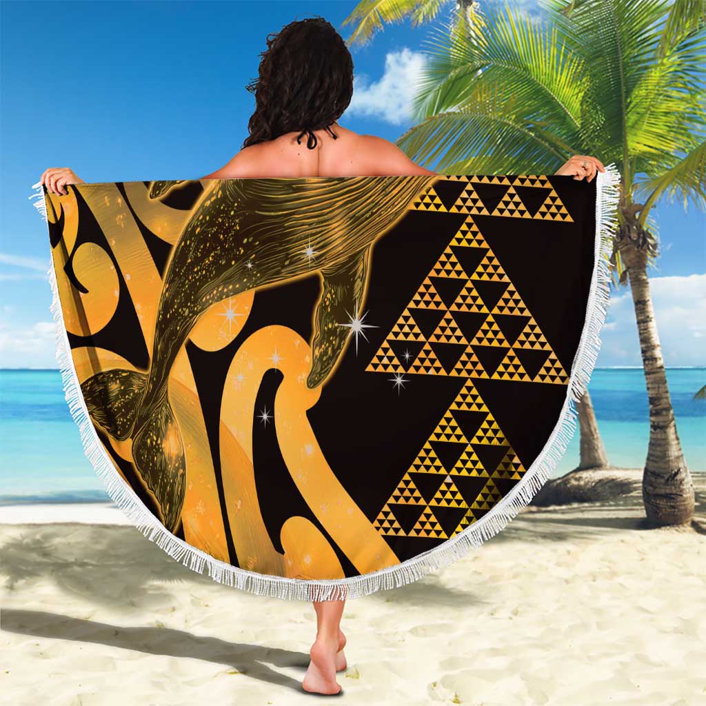 Humpback Whale Matariki New Zealand Beach Blanket NZ Maori Paikea Poutama Luxury Gold LT14 - Polynesian Pride