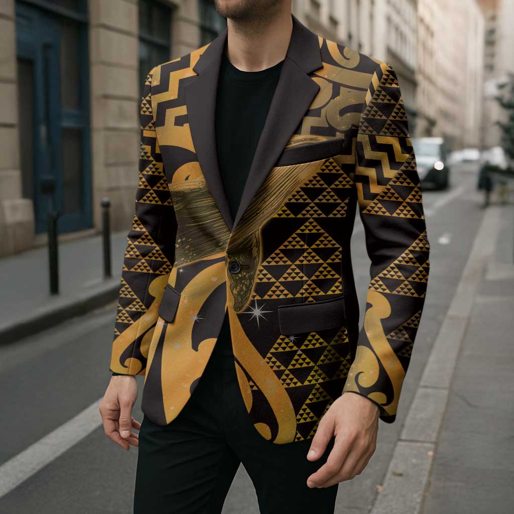Humpback Whale Matariki New Zealand Blazer NZ Maori Paikea Poutama Luxury Gold