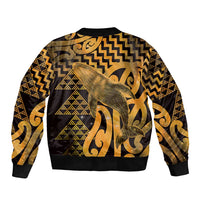 Humpback Whale Matariki New Zealand Bomber Jacket NZ Maori Paikea Poutama Luxury Gold