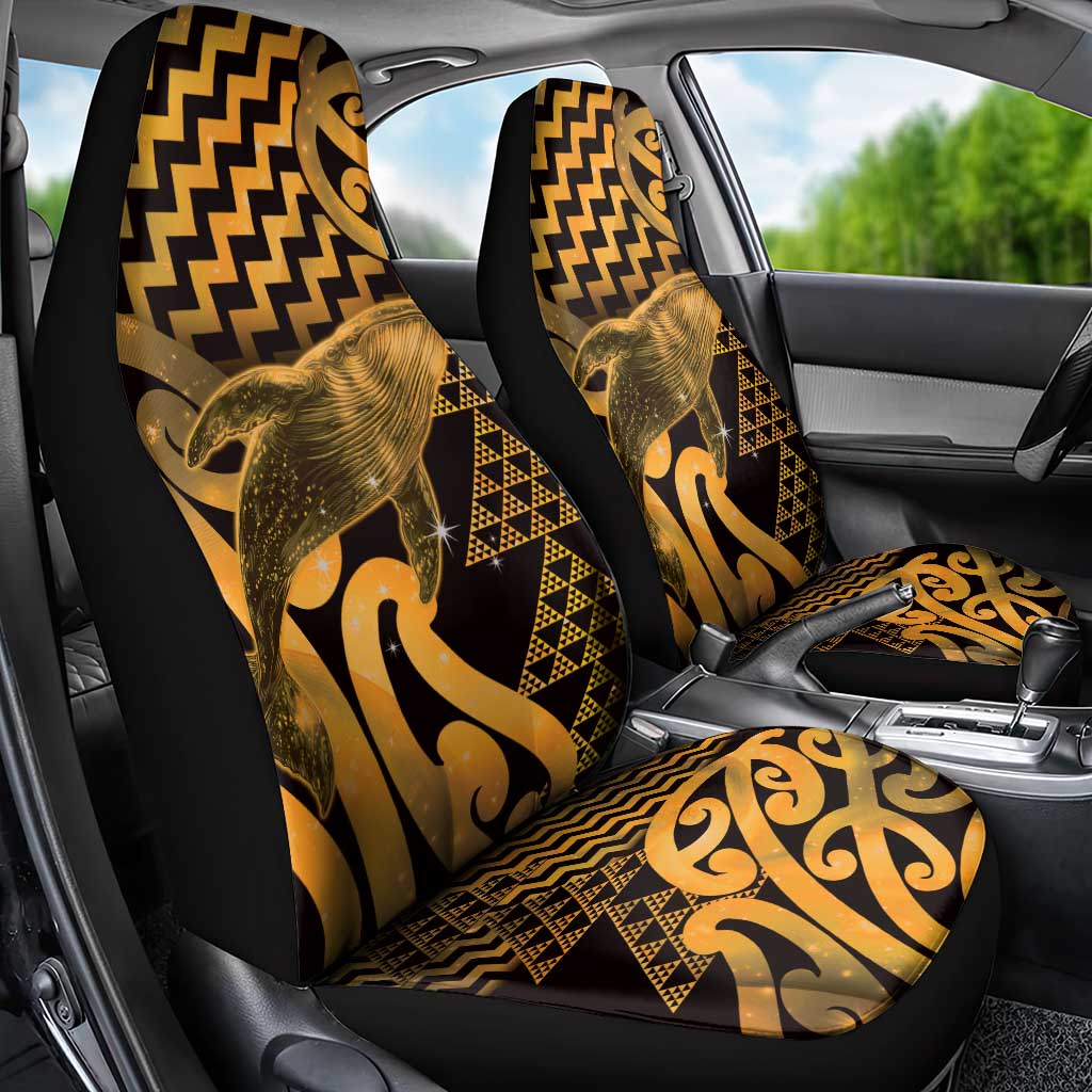 Humpback Whale Matariki New Zealand Car Seat Cover NZ Maori Paikea Poutama Luxury Gold LT14 - Polynesian Pride