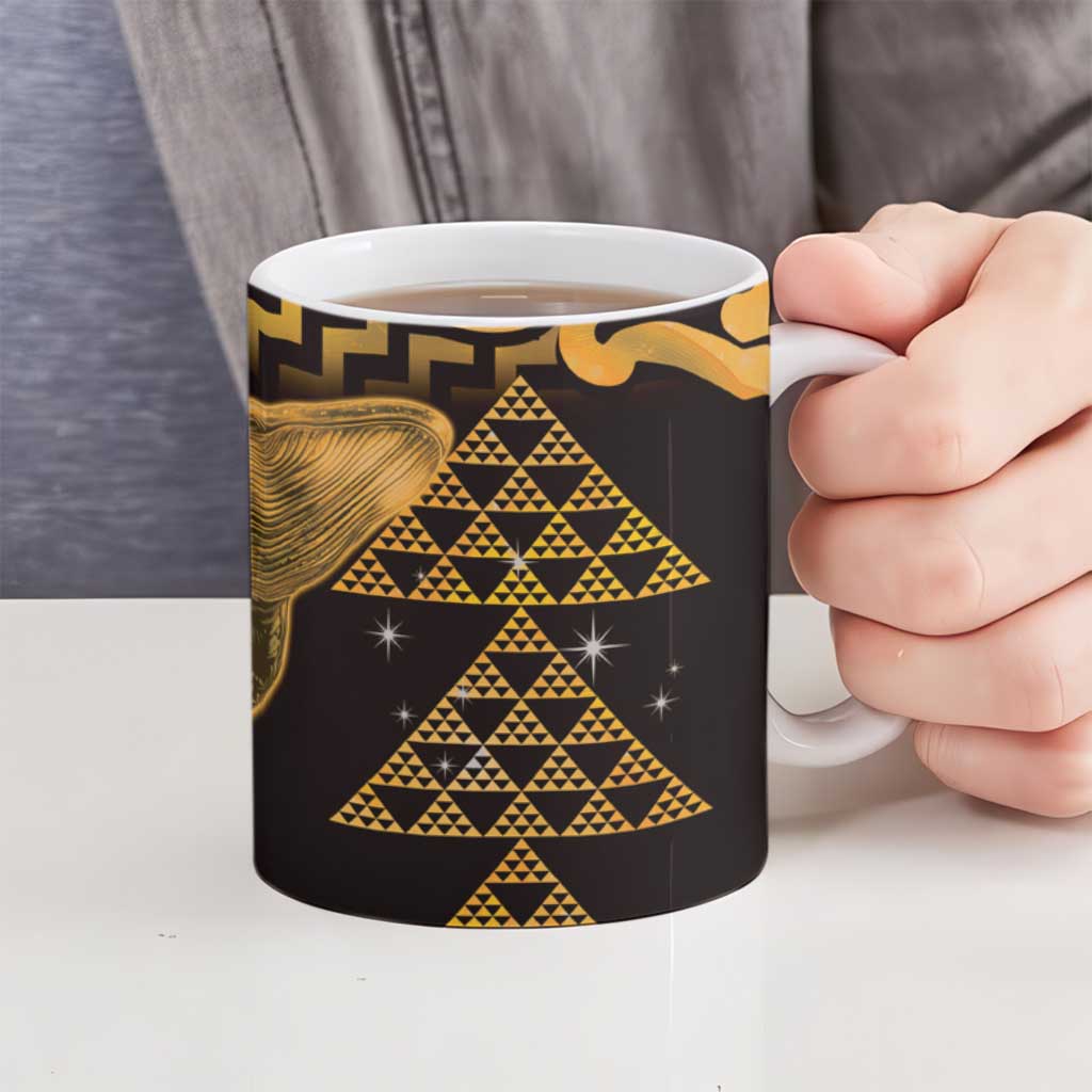 Humpback Whale Matariki New Zealand Ceramic Mug NZ Maori Paikea Poutama Luxury Gold