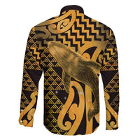 Humpback Whale Matariki New Zealand Family Matching Off Shoulder Maxi Dress and Hawaiian Shirt NZ Maori Paikea Poutama Luxury Gold LT14 - Polynesian Pride