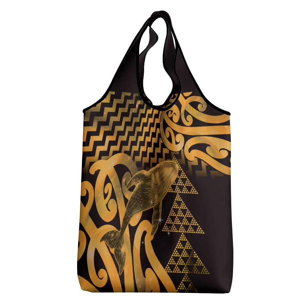 Humpback Whale Matariki New Zealand Grocery Bag NZ Maori Paikea Poutama Luxury Gold LT14 - Polynesian Pride