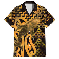 Humpback Whale Matariki New Zealand Hawaiian Shirt NZ Maori Paikea Poutama Luxury Gold LT14 Gold - Polynesian Pride