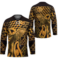 Humpback Whale Matariki New Zealand Hockey Jersey NZ Maori Paikea Poutama Luxury Gold LT14 - Polynesian Pride