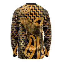 Humpback Whale Matariki New Zealand Long Sleeve Shirt NZ Maori Paikea Poutama Luxury Gold LT14 - Polynesian Pride