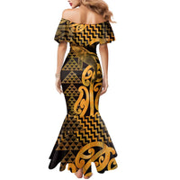 Humpback Whale Matariki New Zealand Mermaid Dress NZ Maori Paikea Poutama Luxury Gold LT14 - Polynesian Pride