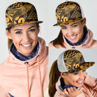 Humpback Whale Matariki New Zealand Mesh Trucker Cap NZ Maori Paikea Poutama Luxury Gold