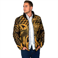 Humpback Whale Matariki New Zealand Padded Jacket NZ Maori Paikea Poutama Luxury Gold LT14 - Polynesian Pride