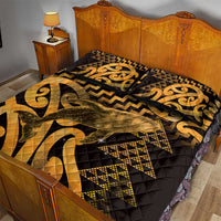 Humpback Whale Matariki New Zealand Quilt Bed Set NZ Maori Paikea Poutama Luxury Gold LT14 - Polynesian Pride
