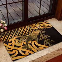 Humpback Whale Matariki New Zealand Rubber Doormat NZ Maori Paikea Poutama Luxury Gold LT14 - Polynesian Pride
