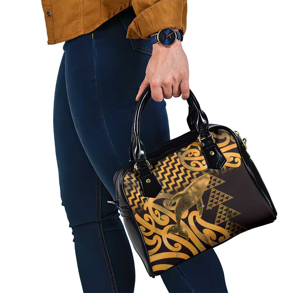 Humpback Whale Matariki New Zealand Shoulder Handbag NZ Maori Paikea Poutama Luxury Gold LT14 - Polynesian Pride