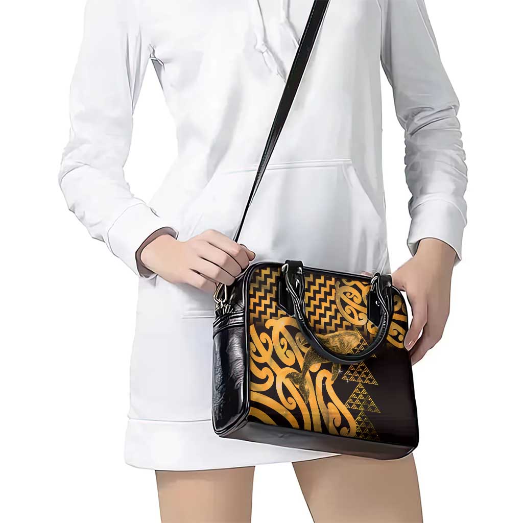 Humpback Whale Matariki New Zealand Shoulder Handbag NZ Maori Paikea Poutama Luxury Gold LT14 - Polynesian Pride