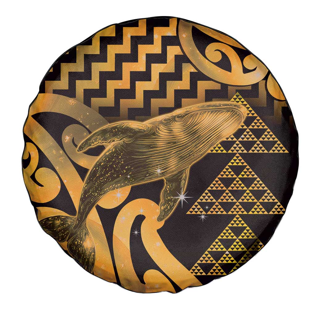 Humpback Whale Matariki New Zealand Spare Tire Cover NZ Maori Paikea Poutama Luxury Gold LT14 - Polynesian Pride