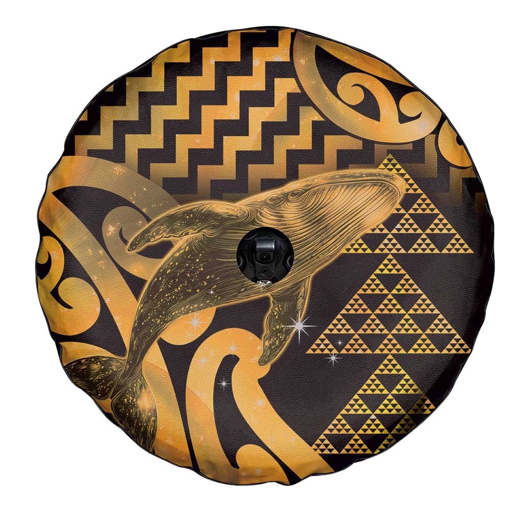 Humpback Whale Matariki New Zealand Spare Tire Cover NZ Maori Paikea Poutama Luxury Gold LT14 - Polynesian Pride
