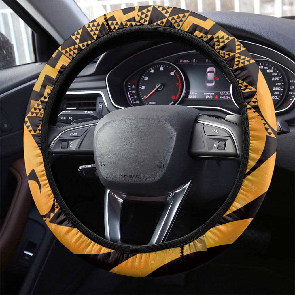 Humpback Whale Matariki New Zealand Steering Wheel Cover NZ Maori Paikea Poutama Luxury Gold LT14 - Polynesian Pride