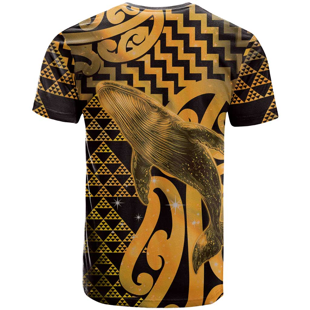Humpback Whale Matariki New Zealand T Shirt NZ Maori Paikea Poutama Luxury Gold LT14 - Polynesian Pride
