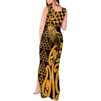 Humpback Whale Matariki New Zealand Tank Maxi Dress NZ Maori Paikea Poutama Luxury Gold LT14 - Polynesian Pride