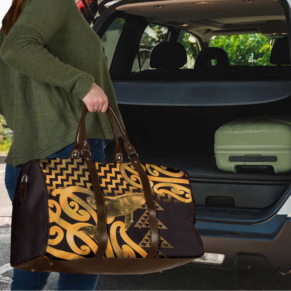 Humpback Whale Matariki New Zealand Travel Bag NZ Maori Paikea Poutama Luxury Gold LT14 - Polynesian Pride
