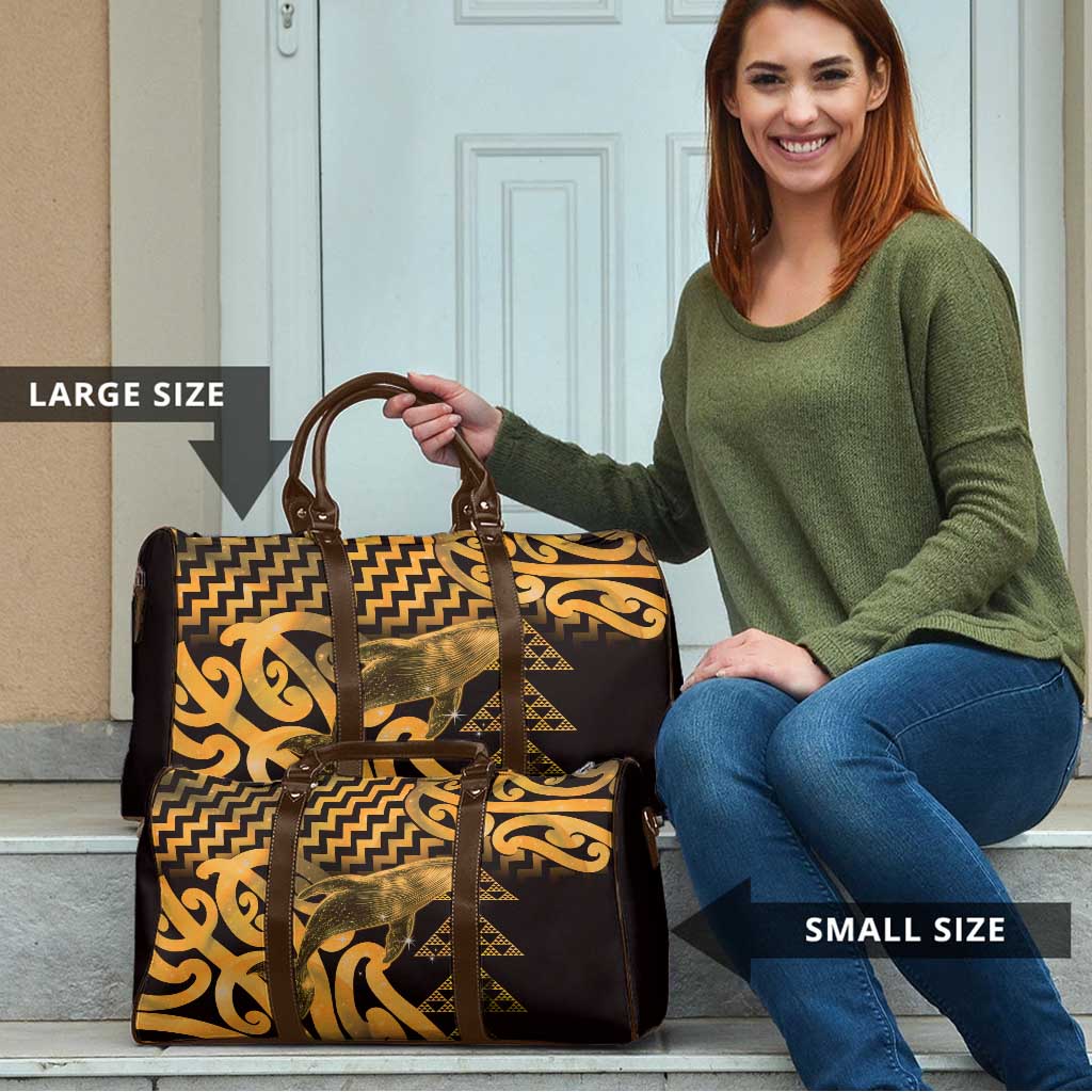 Humpback Whale Matariki New Zealand Travel Bag NZ Maori Paikea Poutama Luxury Gold LT14 - Polynesian Pride