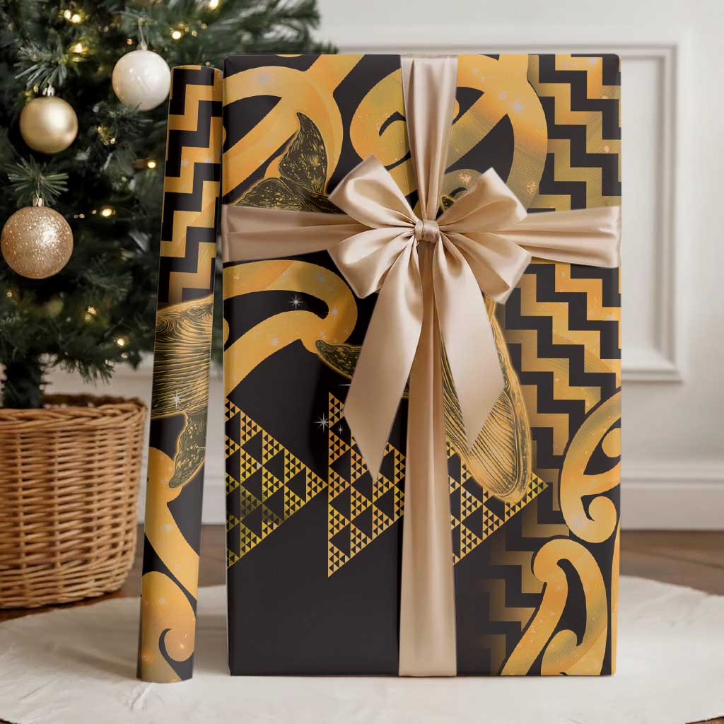 Humpback Whale Matariki New Zealand Wrapping Paper NZ Maori Paikea Poutama Luxury Gold LT14 - Polynesian Pride