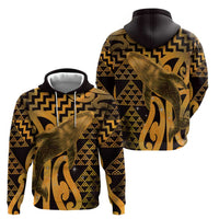 Humpback Whale Matariki New Zealand Zip Hoodie NZ Maori Paikea Poutama Luxury Gold LT14 - Polynesian Pride