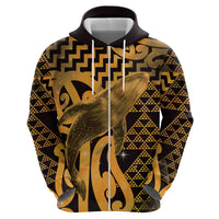 Humpback Whale Matariki New Zealand Zip Hoodie NZ Maori Paikea Poutama Luxury Gold LT14 - Polynesian Pride