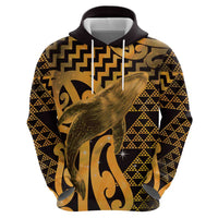 Humpback Whale Matariki New Zealand Zip Hoodie NZ Maori Paikea Poutama Luxury Gold LT14 - Polynesian Pride