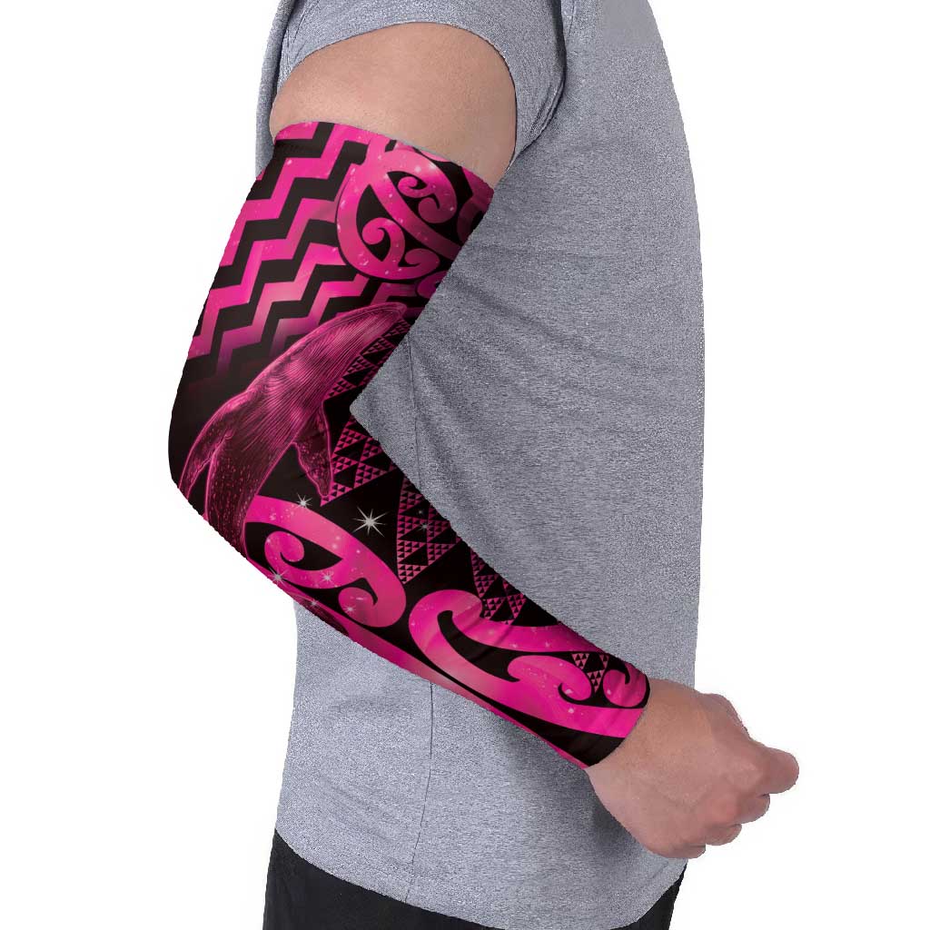 Humpback Whale Matariki New Zealand Arm Sleeves NZ Maori Paikea Poutama Luxury Pink LT14 - Polynesian Pride