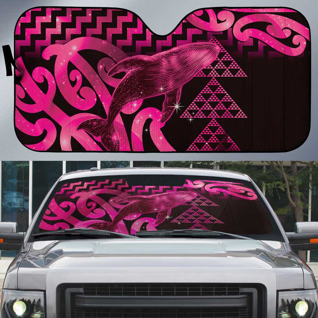 Humpback Whale Matariki New Zealand Auto Sun Shade NZ Maori Paikea Poutama Luxury Pink