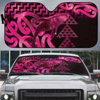 Humpback Whale Matariki New Zealand Auto Sun Shade NZ Maori Paikea Poutama Luxury Pink LT14 Pink - Polynesian Pride