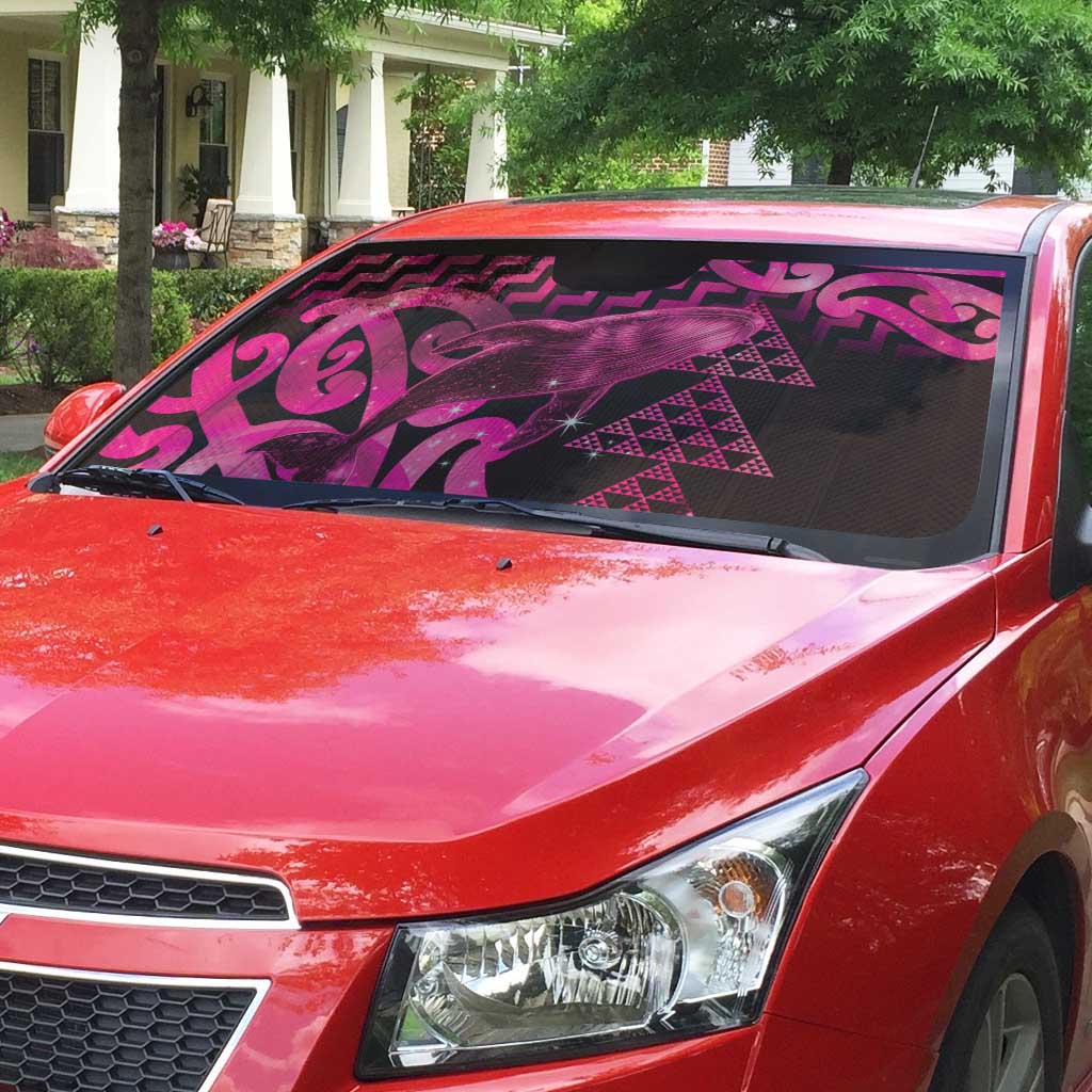 Humpback Whale Matariki New Zealand Auto Sun Shade NZ Maori Paikea Poutama Luxury Pink LT14 - Polynesian Pride