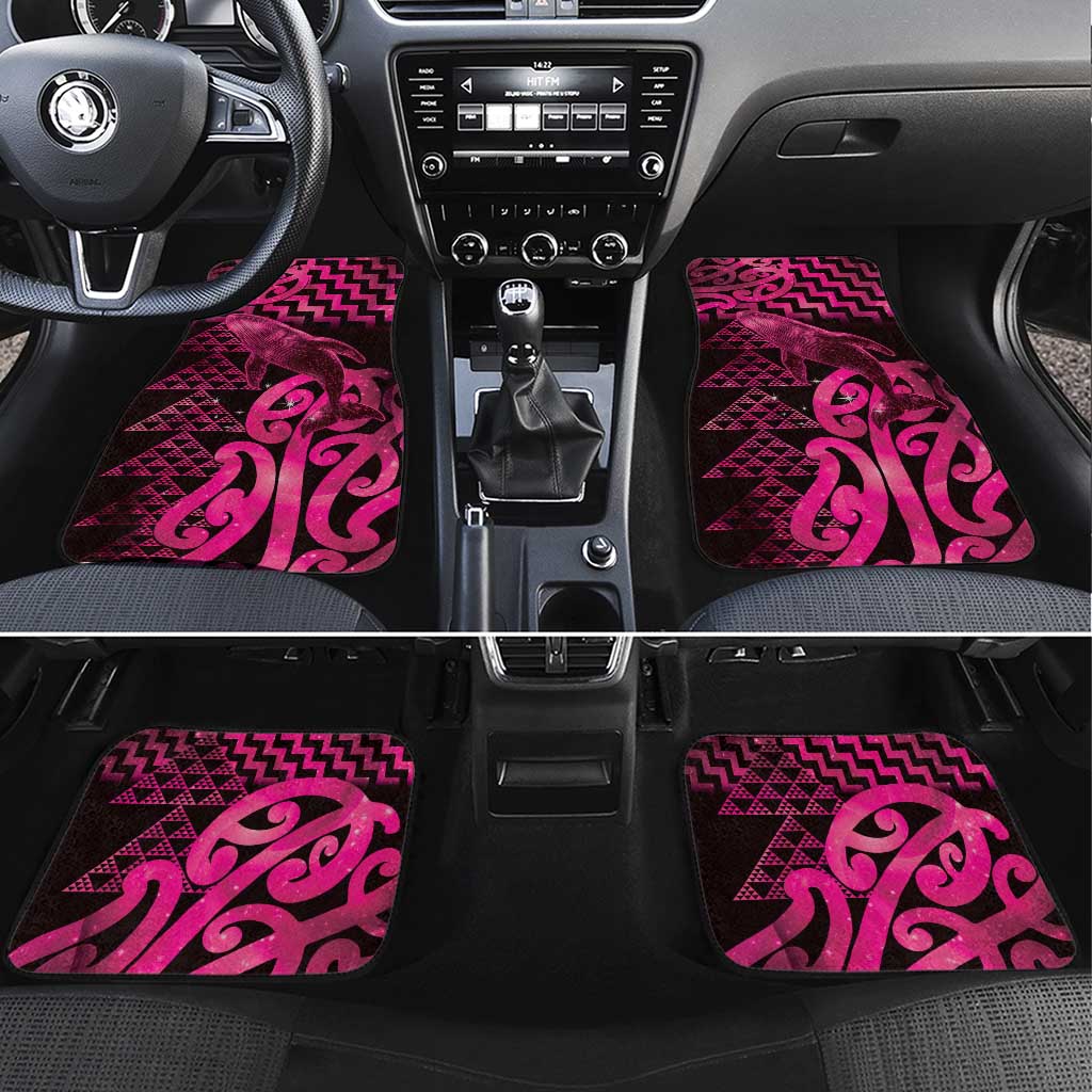 Humpback Whale Matariki New Zealand Car Mats NZ Maori Paikea Poutama Luxury Pink LT14 Set 4pcs Pink - Polynesian Pride