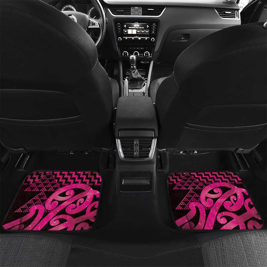 Humpback Whale Matariki New Zealand Car Mats NZ Maori Paikea Poutama Luxury Pink LT14 Set 2pcs - Back Pink - Polynesian Pride