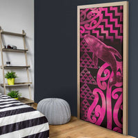 Humpback Whale Matariki New Zealand Door Cover NZ Maori Paikea Poutama Luxury Pink LT14 - Polynesian Pride
