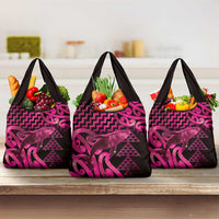 Humpback Whale Matariki New Zealand Grocery Bag NZ Maori Paikea Poutama Luxury Pink LT14 3-pack One Size Pink - Polynesian Pride