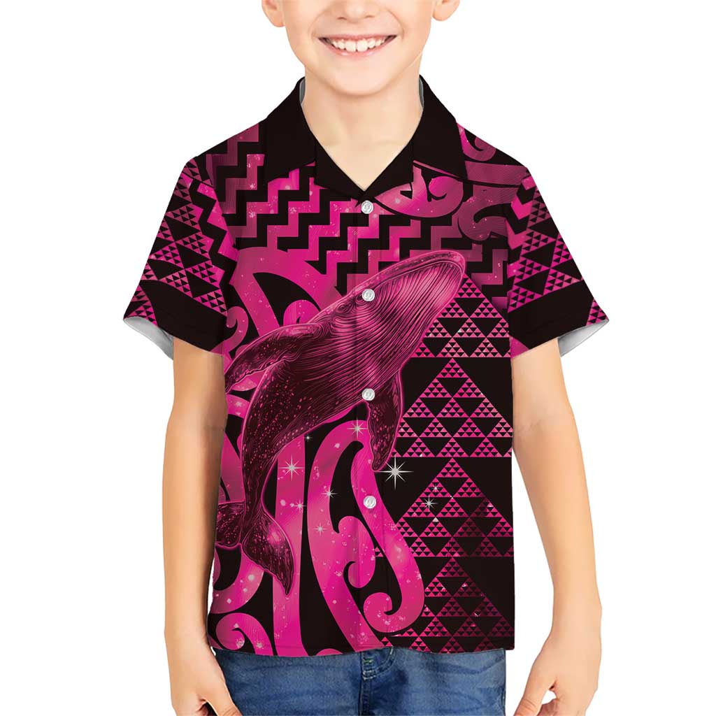 Humpback Whale Matariki New Zealand Hawaiian Shirt NZ Maori Paikea Poutama Luxury Pink LT14 - Polynesian Pride