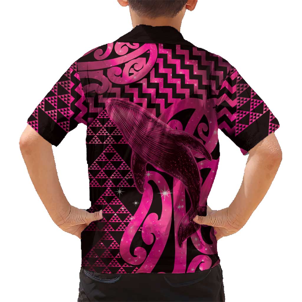 Humpback Whale Matariki New Zealand Hawaiian Shirt NZ Maori Paikea Poutama Luxury Pink LT14 - Polynesian Pride