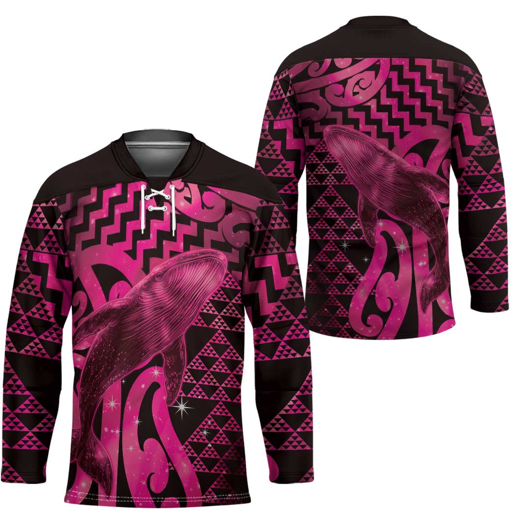 Humpback Whale Matariki New Zealand Hockey Jersey NZ Maori Paikea Poutama Luxury Pink LT14 - Polynesian Pride