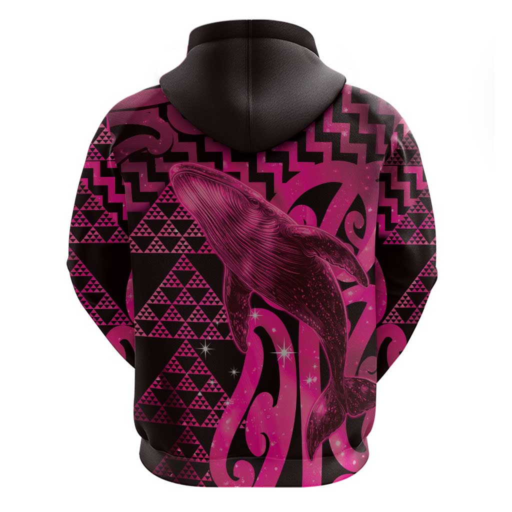 Humpback Whale Matariki New Zealand Hoodie NZ Maori Paikea Poutama Luxury Pink LT14 - Polynesian Pride