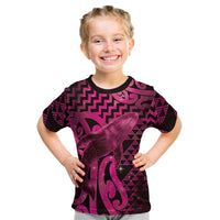 Humpback Whale Matariki New Zealand Kid T Shirt NZ Maori Paikea Poutama Luxury Pink LT14 Pink - Polynesian Pride